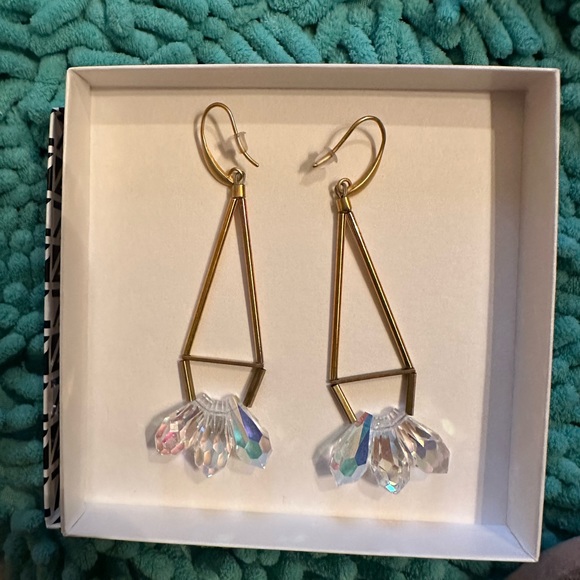Anthropologie - David Aubrey 18k gold plated earrings NWOT - Picture 1 of 6